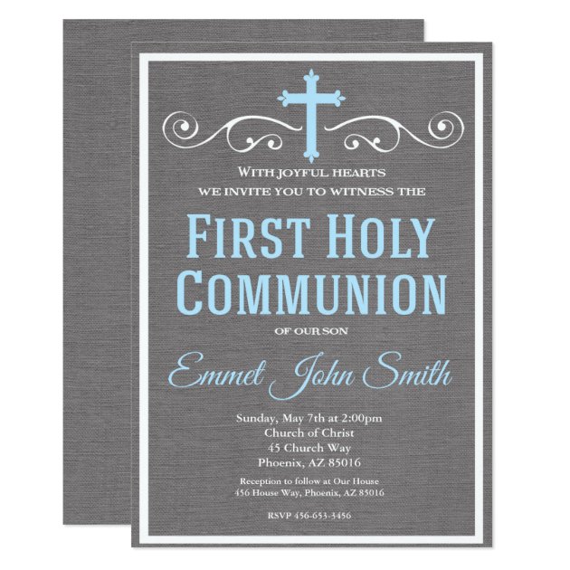 First Holy Communion Invitation, First Communion Card