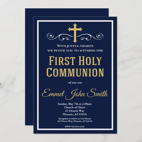 First Holy Communion Invitation First Communion Invitation