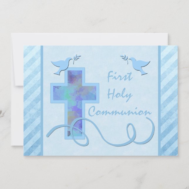 First Holy Communion Invitation for a Boy (Front)
