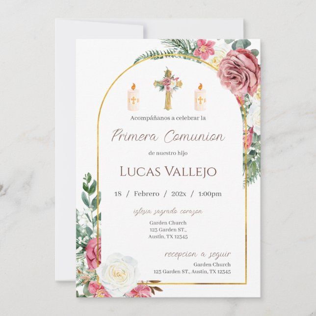 First Holy Communion Invitation For Boy (Front)