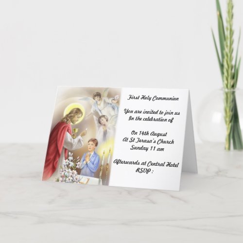 First Holy Communion Invitation for boys