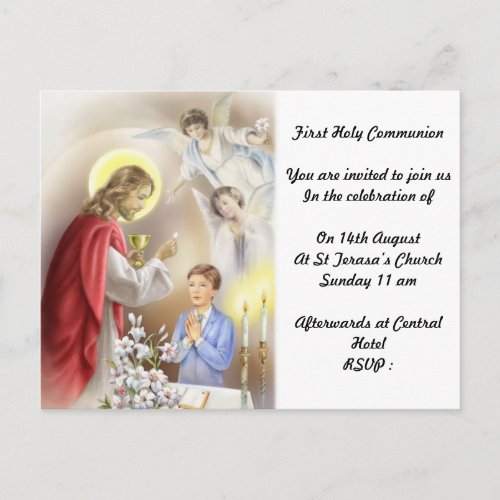 First Holy Communion Invitation for boys