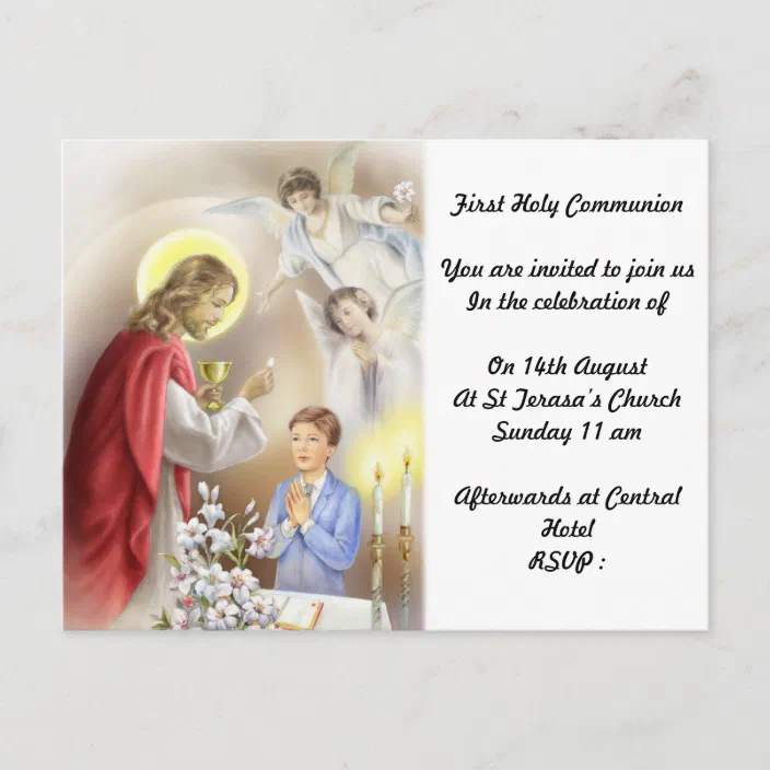 for a Boy First Holy Communion Greeting Card 