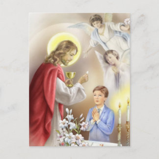 First Holy Communion Invitation for boys Postcard