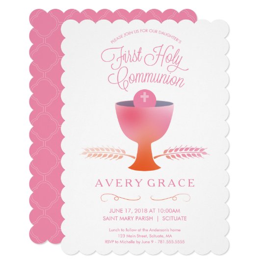 first holy communion invitation girl s invite zazzle com