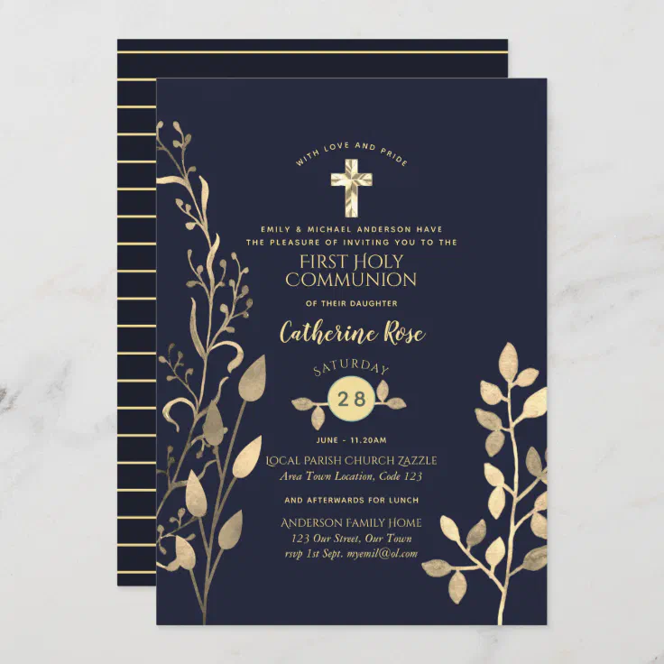 ref ZZCNO BLUE FREE P&P 30 Personalised boys First Holy Communion Invitations 
