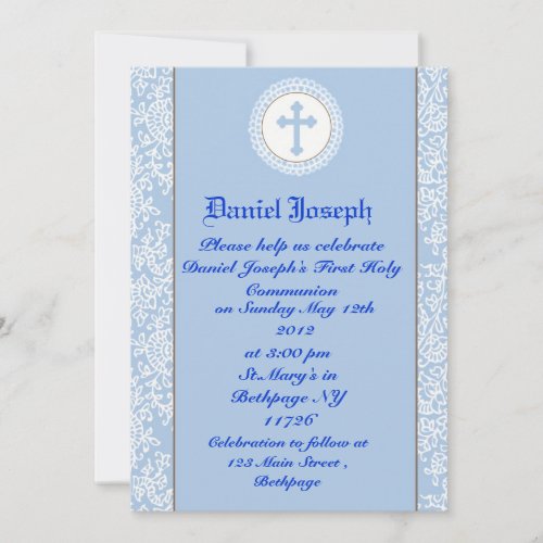 First Holy Communion Invitations For boys
