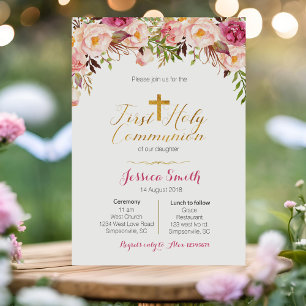 First Holy Communion Invitations Girl