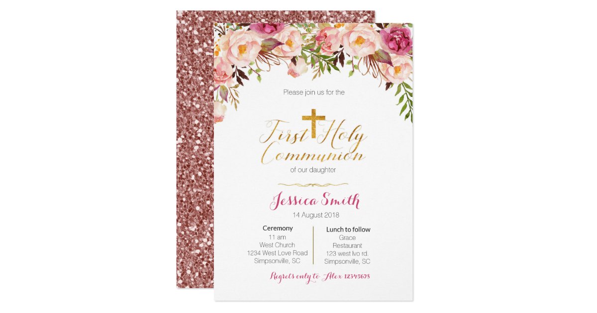 Communion Invitations Girl