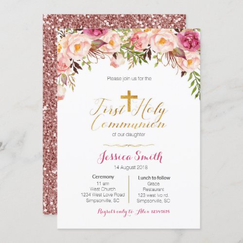 First Holy Communion Invitations Girl