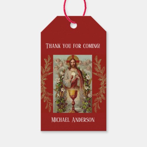 First Holy Communion Jesus Chalice Lace Gift Tags