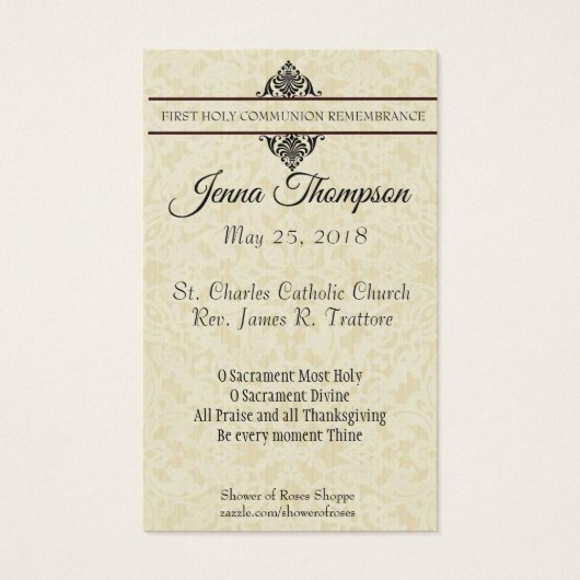 FIRST HOLY COMMUNION JESUS CHILDREN HOLY CARD (Back)
