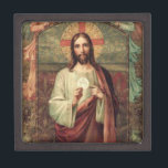 First Holy Communion Jesus Christ Eucharist Gift Box<br><div class="desc">You'll enjoy giving this beautiful keepsake to a special person. This is a traditional Catholic image of Jesus holding the Host. It would be a perfect keepsake to store all the small gifts and mementos of any special occasion.</div>