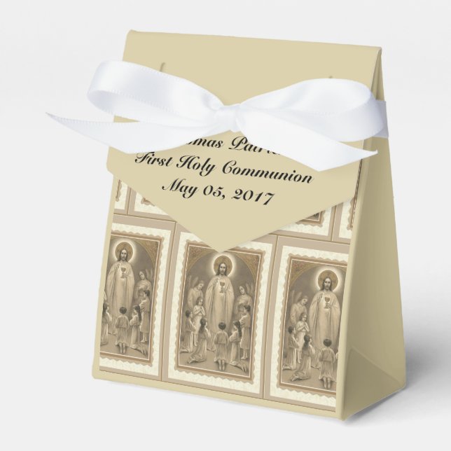First Holy Communion Jesus Eucharist Traditional Favor Boxes (Front Side)