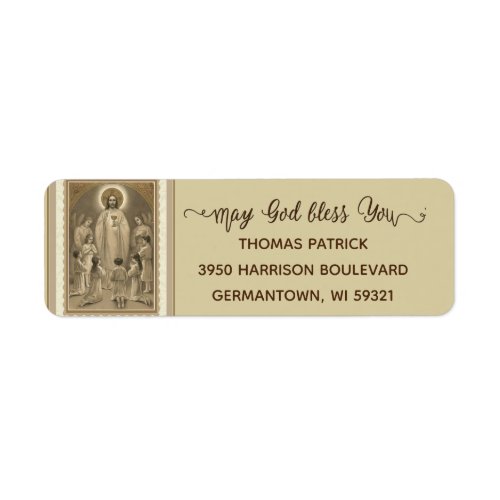First Holy Communion Jesus Eucharist Traditional Label