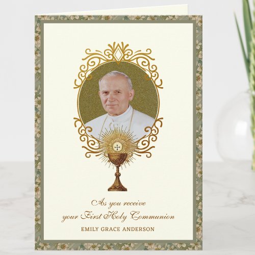 First Holy Communion John Paul II Eucharist Card