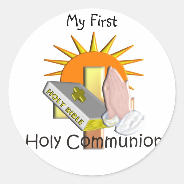 First Holy Communion Kids Gifts Classic Round Sticker (Front)