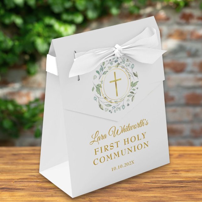 First Holy Communion Laurel Garland Favor Boxes (Creator Uploaded)