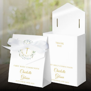 First Holy Communion Laurel Greenery Garland Favor Boxes
