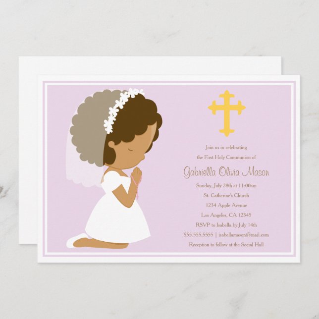 First Holy Communion - Lavender | Invitation (Front/Back)