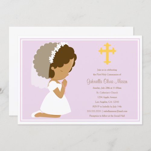 First Holy Communion _ Lavender  Invitation