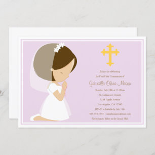 First Holy Communion - Lavender Invitation