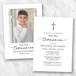 First Holy Communion Modern Photo Invitation