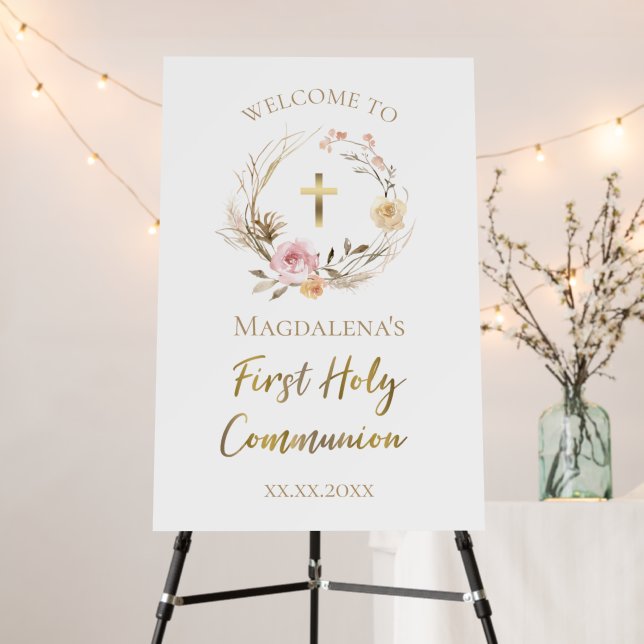 First Holy Communion one side welcome sign (In Situ (Stand))