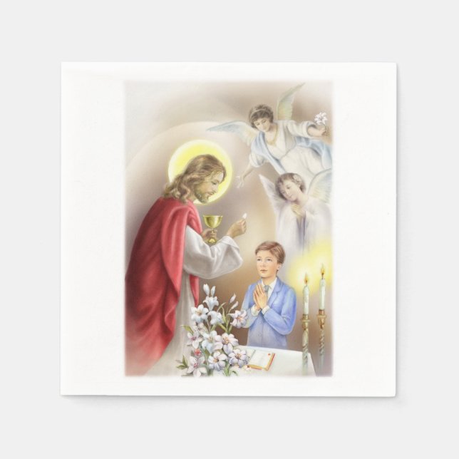 First Holy Communion Paper Napkins for a boy (Front)