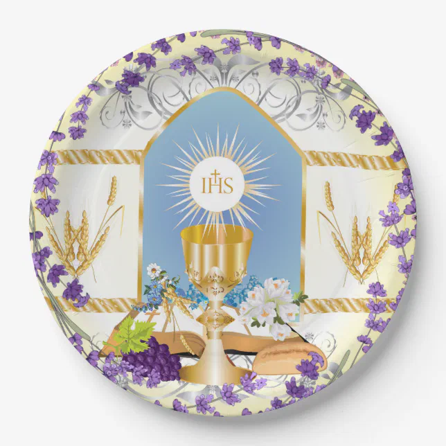 First Holy Communion Paper Plates | Zazzle