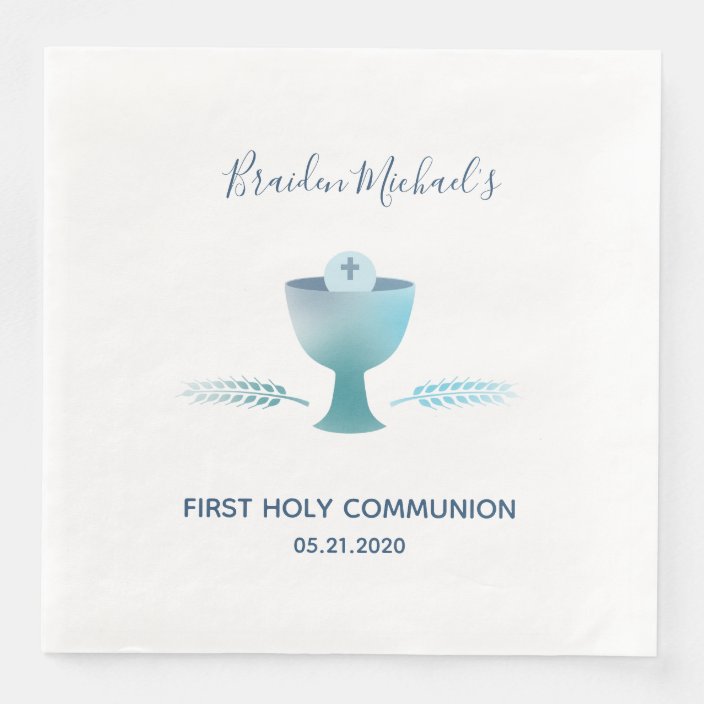 First Holy Communion Party Dinner Napkin, Custom Paper Dinner Napkins