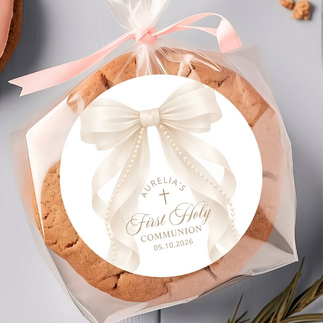 First Holy Communion Pearl Bow Sticker (Creator Uploaded)