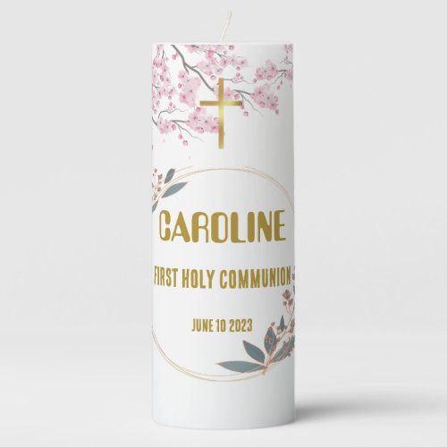 First Holy Communion _ Personalized Pillar Candle