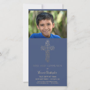 First Holy Communion Photo Card, Custom Invitation
