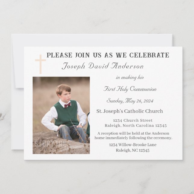 First Holy Communion Photo Invitation (Front)