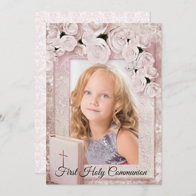 First Holy Communion Photo Invitation (Front/Back)