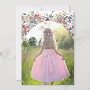First Holy Communion Photo Modern Field Flowers  Invitation