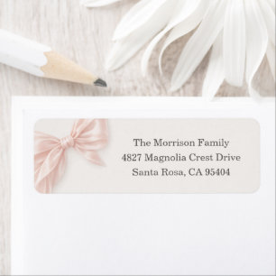 First Holy Communion Pink Bow Address Label