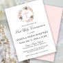 First Holy Communion Pink Rose Floral Invitation