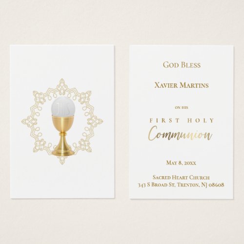 First Holy Communion remembrance card