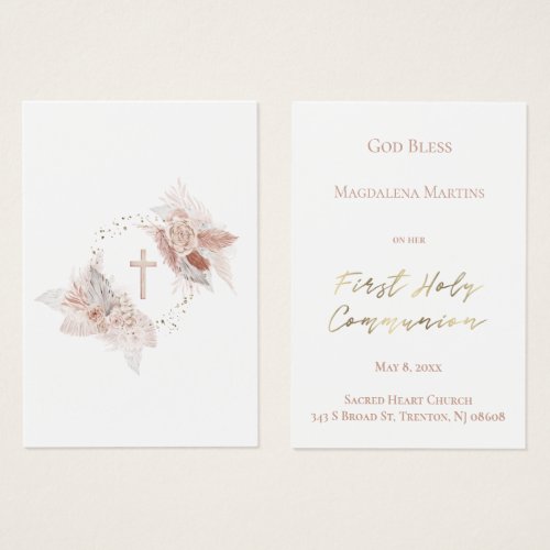 First Holy Communion  remembrance card
