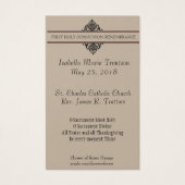 FIRST HOLY COMMUNION REMEMBRANCE HOLY CARD (Back)