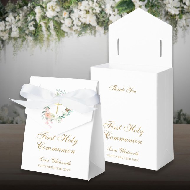 First Holy Communion Roses Floral Garland Favor Boxes (First Holy Communion Roses Floral Garland Favor Boxes)