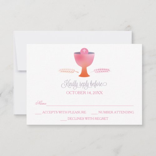 First Holy Communion RSVP Reply Card _ Girls