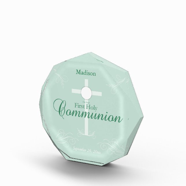 First Holy Communion, Script in Soft Green Award (Right)