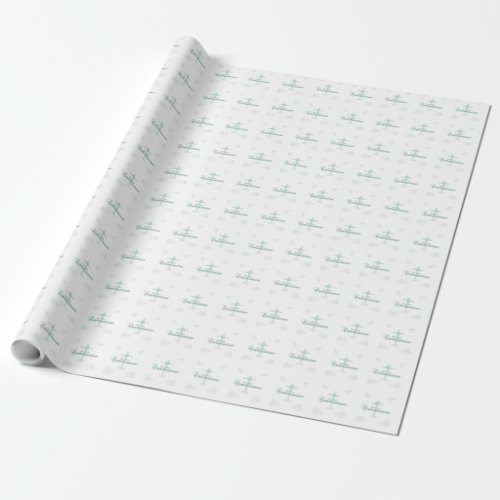 First Holy Communion Script in Soft Green Wrapping Paper