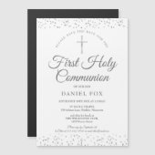 First Holy Communion Silver Stardust Save The Date (Front/Back)