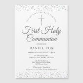 First Holy Communion Silver Stardust Save The Date (Front)