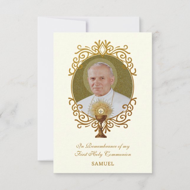 FIRST HOLY COMMUNION - ST. JOHN PAUL THE GREAT NOTE CARD (Front)