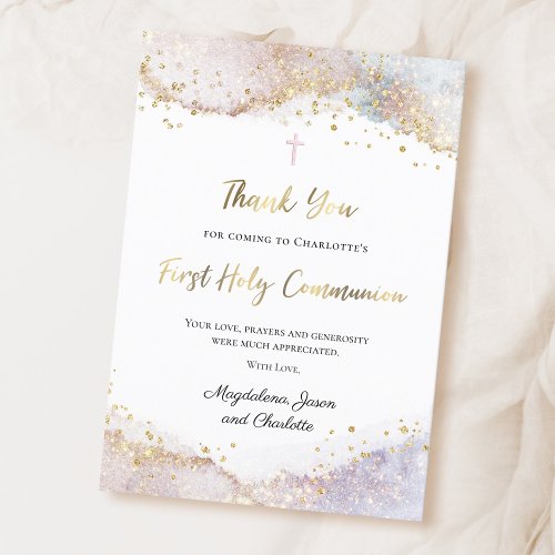 First Holy Communion thank you card